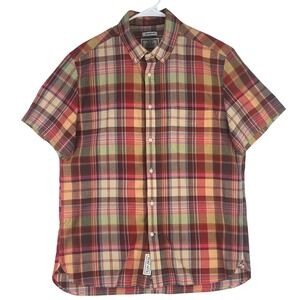 Jos. A. Bank 1905 Shirt Mens Large (L) Tailored Fit Plaid Short Sleeve Cotton